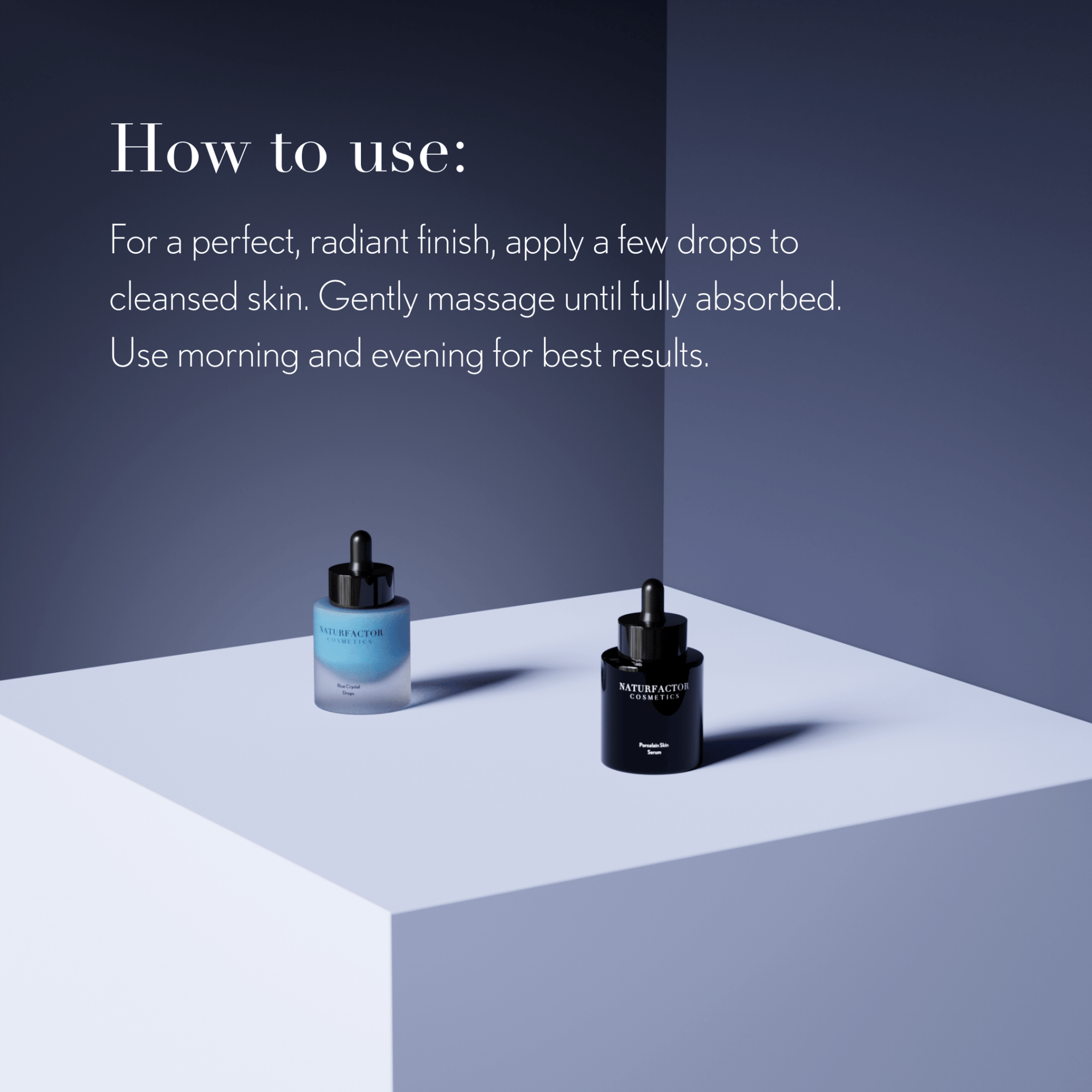 Blue Crystal Drops - Blue Crystal Drops Application Guide - Naturfactor® Cosmetics